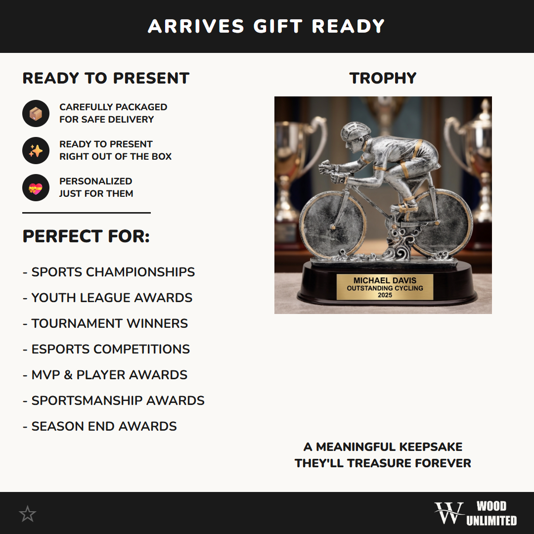 Personalized | Cycling Award | Custom Engraved | Cycling Trophy | Bike Award | Road Cyclist | Engraved | Race Winner | Triathlon