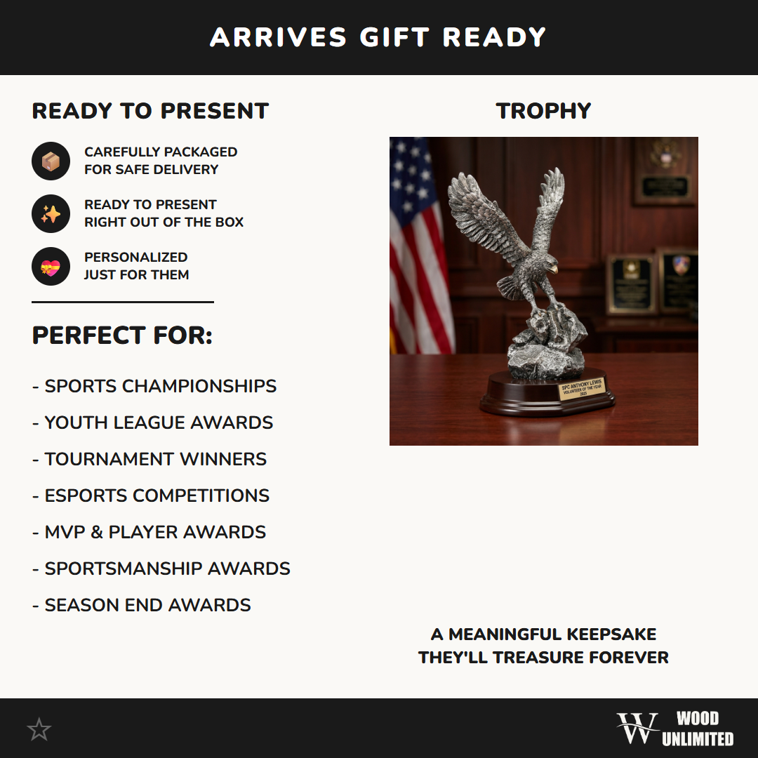 Military Trophy Award | Personalized | Custom Engraved | Retirement Gift | Achievement Award | Service Award | Veteran Gift