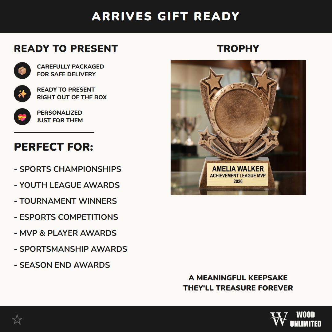 Personalized | Achievement Award | Custom Engraved | Achievement Trophy | Star Award | Recognition | MVP | Corporate | Employee