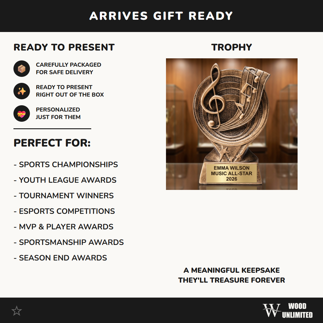 Music Trophy Award | Personalized Music Award | Custom Engraved | Music Competition Award | Music Teacher Gift | Music Student Award