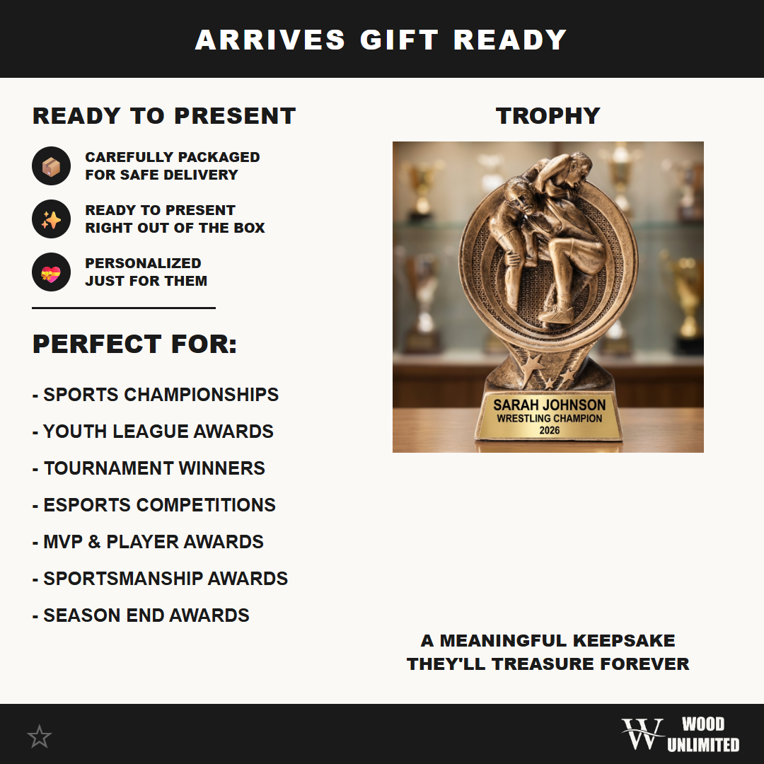 Wrestling Award Trophy | Personalized | Custom Engraved | Wrestler Gift | Champion Trophy | Wrestling Coach Gift