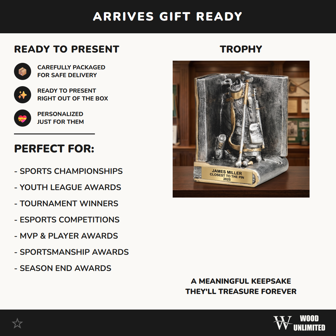 Personalized – 0.5" | Golf Award | Custom Engraved | Golf Trophy | Personalized Golf Award | Engraved Golfer Gift | Tournament Prize