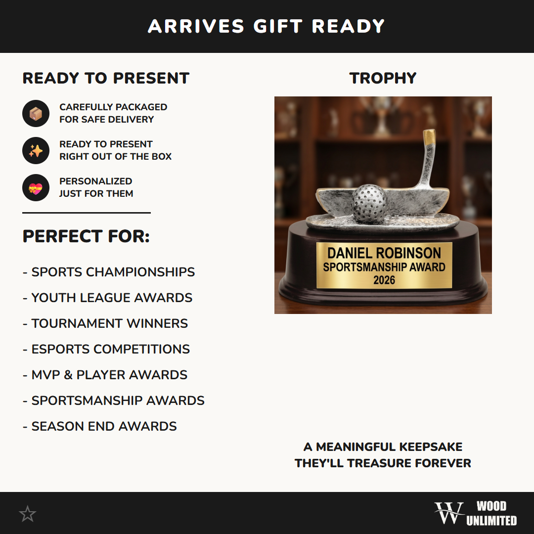 Personalized | Golf Award | Custom Engraved | Trophy | Award | Engraved | Custom | Tournament | Golfer | Putter | Recognition | Gift