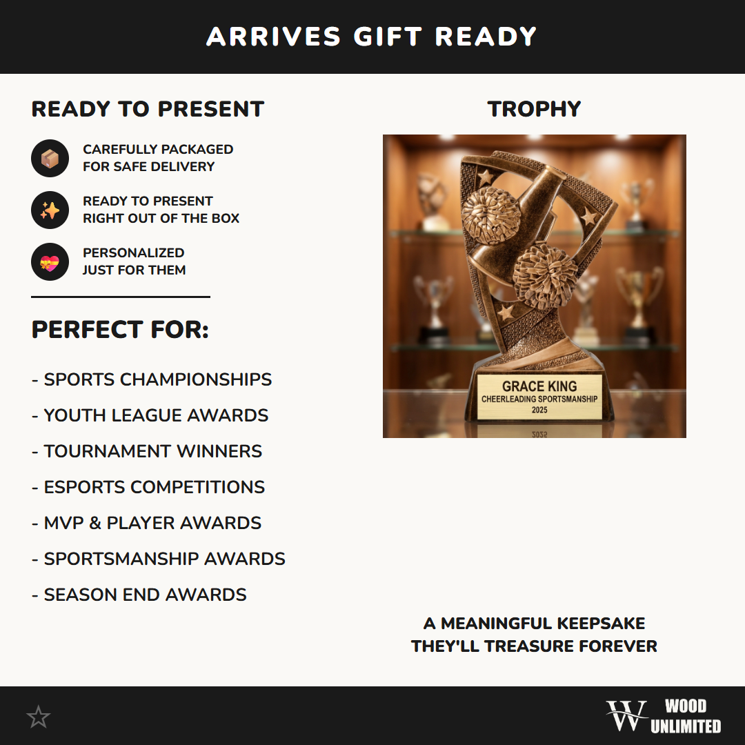 Personalized | Cheerleading Award | Custom Engraved | Cheerleading Trophy | Cheer Award | Personalized Cheer | Team Banquet | Coach Gift