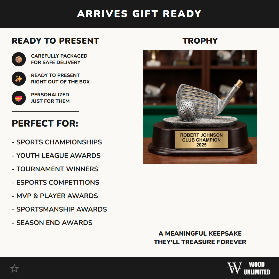 Personalized | Golf Award | Custom Engraved | Golf Trophy | Engraved | Custom | Tournament | Champion | Golfer Gift | Club Award | Wedge