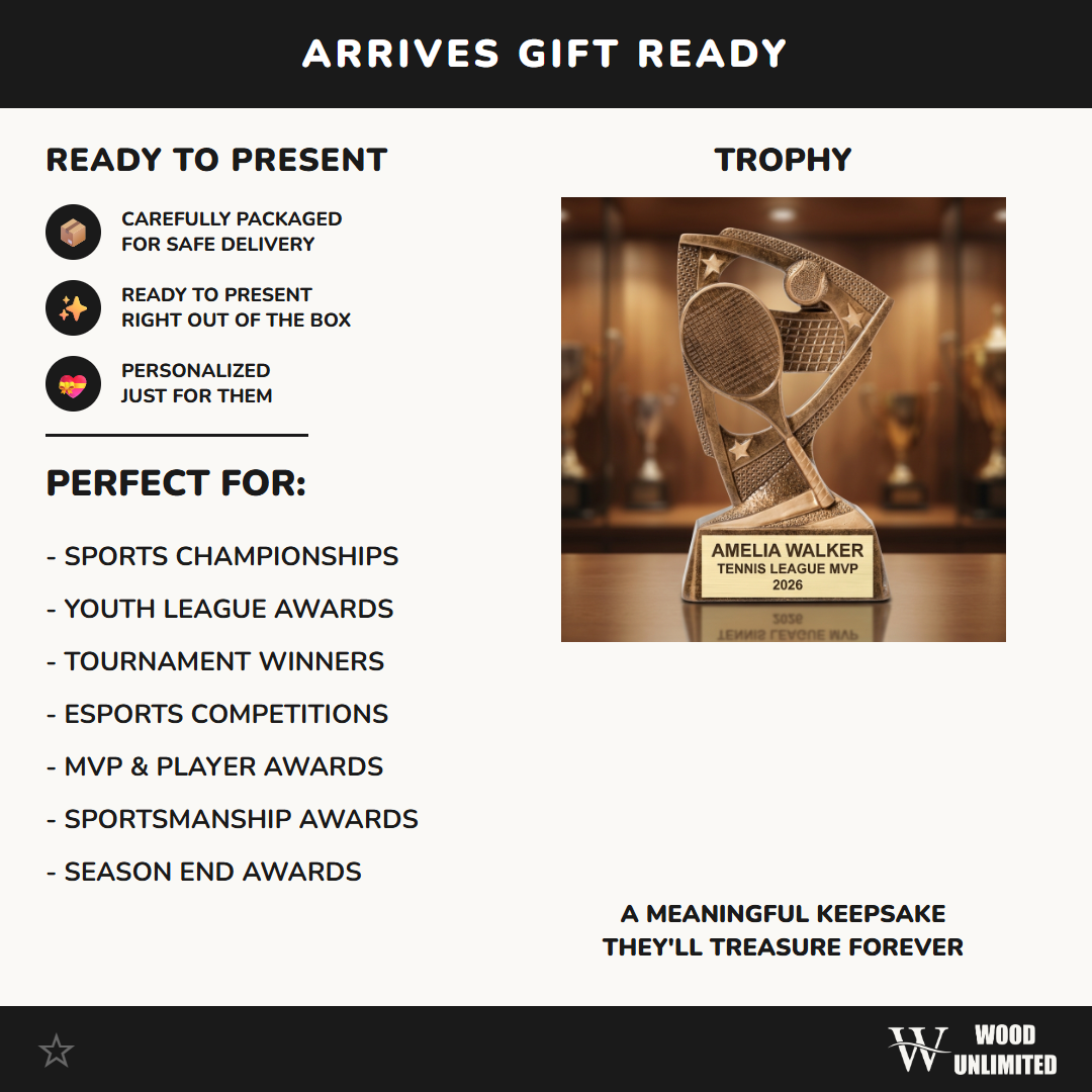 Personalized | Tennis Award | Custom Engraved | Tennis Trophy | Personalized Award | MVP Trophy | Youth Tennis | Coach Gift | Team Award