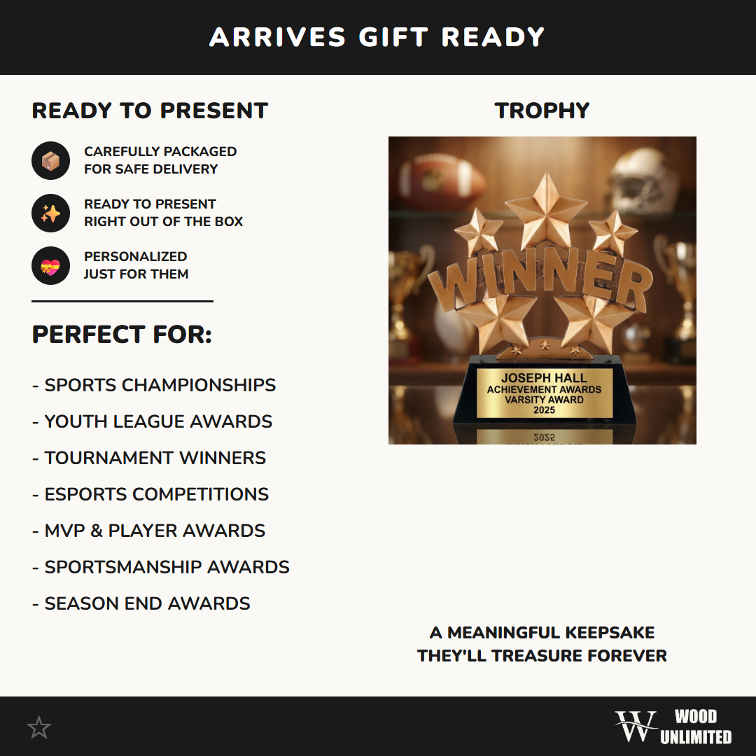 Personalized | Achievement Awards Award | Custom Engraved | Winner Star Award | Engraved Trophy | Custom Achievement | Personalized Gift
