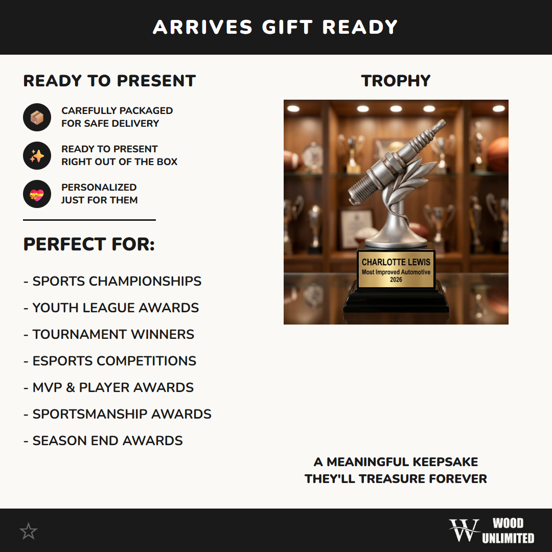 Personalized | Automotive Award | Custom Engraved | Spark Plug | Racing | Mechanic | Trophy | Award | Engraved | Custom | Car Show | Gift