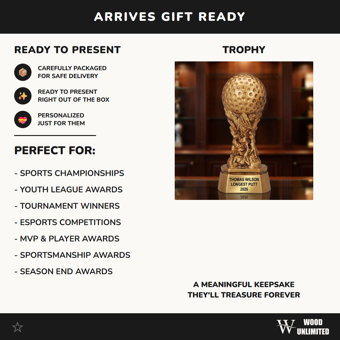 Personalized – 4" | Golf Award | Custom Engraved | Golf Trophy | Personalized Golf | Engraved Award | Tournament Prize | Longest Drive