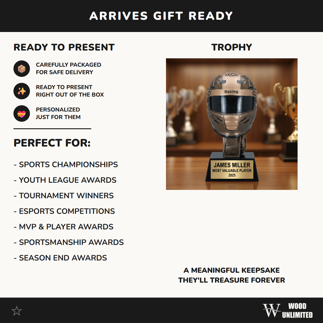 Personalized | Auto Racing Award | Custom Engraved | Racing Helmet | Motorsports Trophy | Personalized Award | Champion Winner
