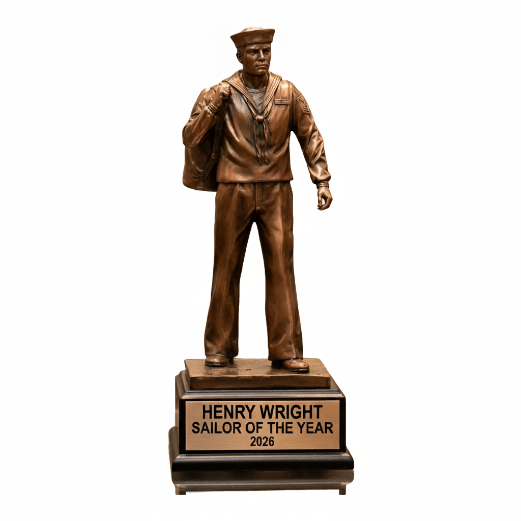 Military Trophy Award | Personalized | Custom Engraved | Retirement Gift | Achievement Award | Service Award | Veterans Day Gift