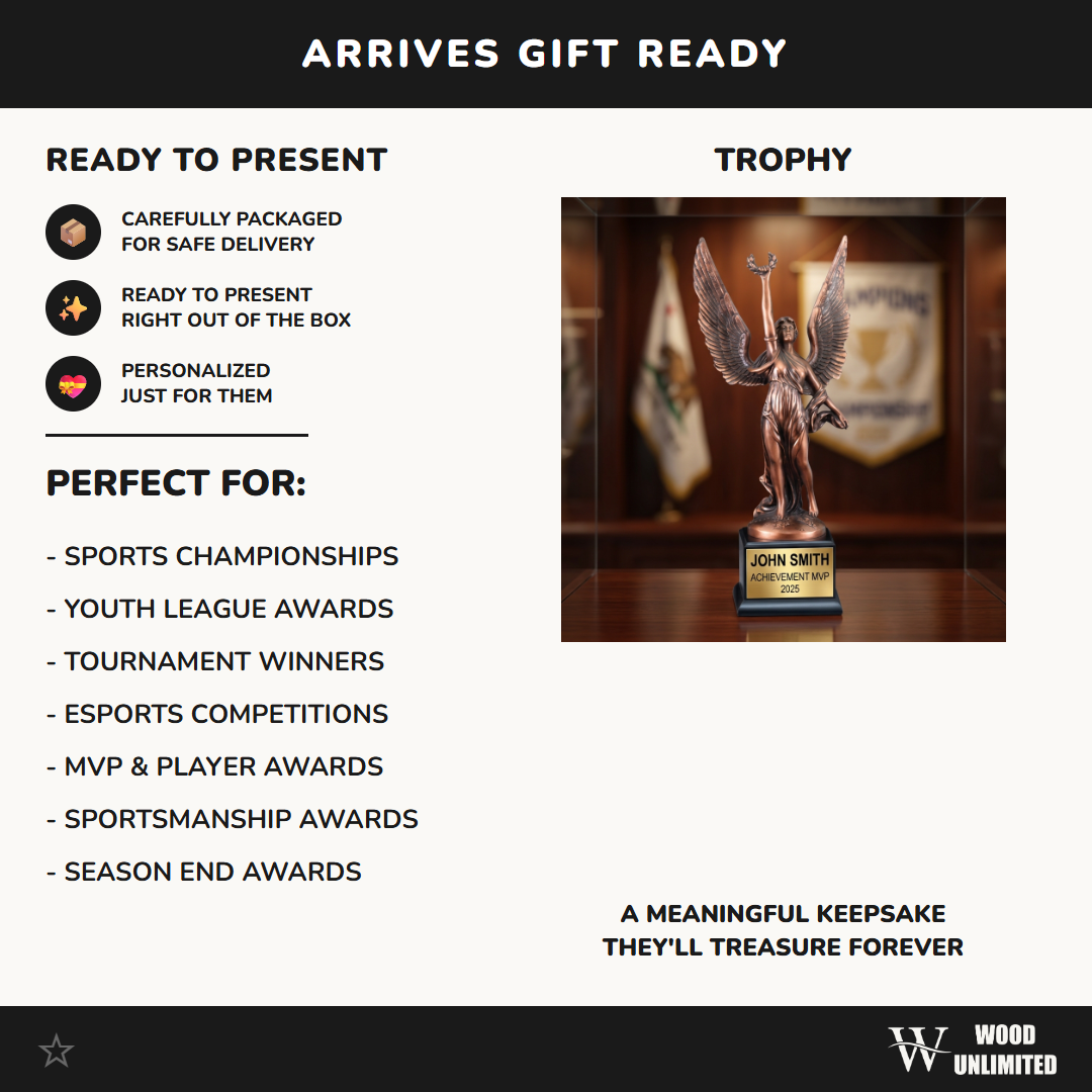 Personalized | Achievement Award | Custom Engraved | Winged Victory | Achievement Trophy | Personalized Award | Champion Trophy
