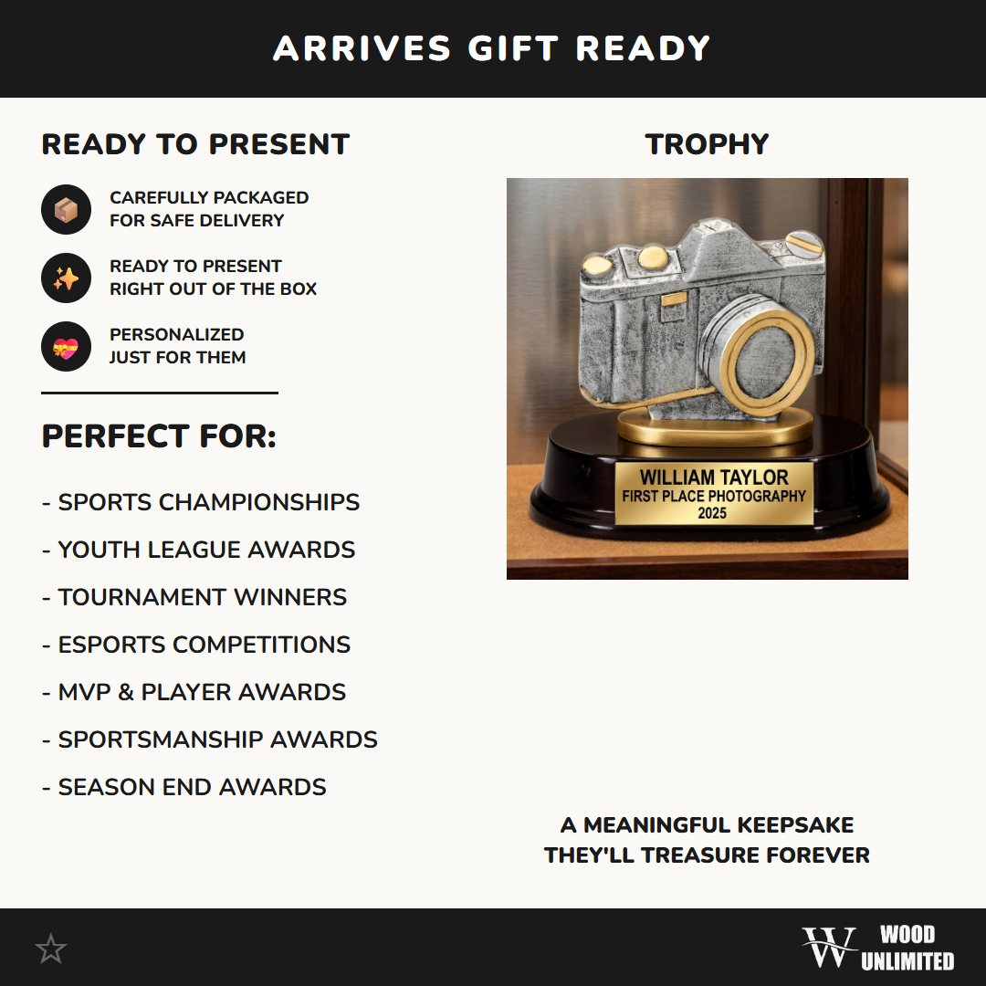 Sports Trophy Award | Personalized Camera Award | Custom Engraved | Team Award | Photo Award | Achievement Trophy