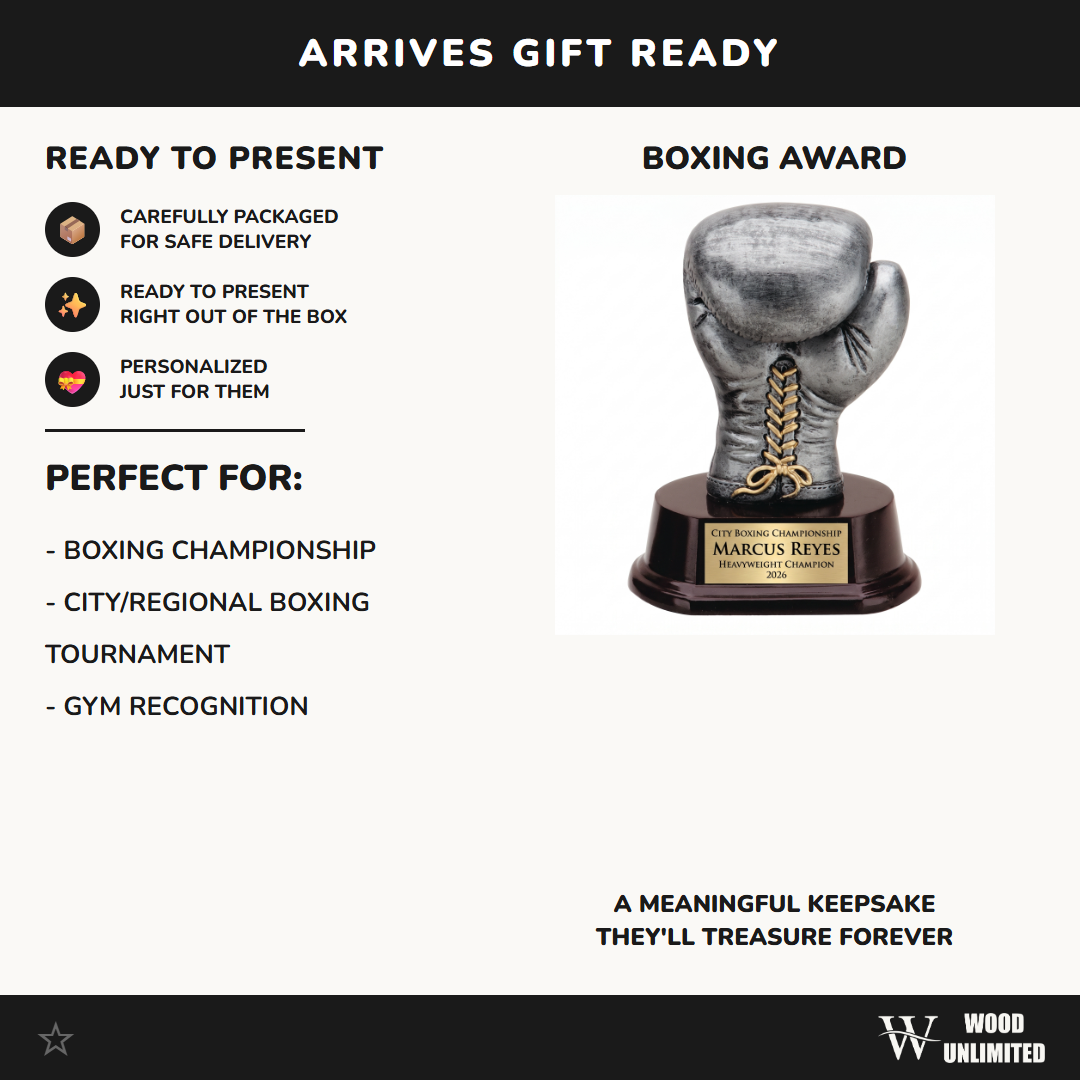 Boxing Trophy Award | Personalized | Custom Engraved | Boxing Glove Award | Personalized Gift for Boxer
