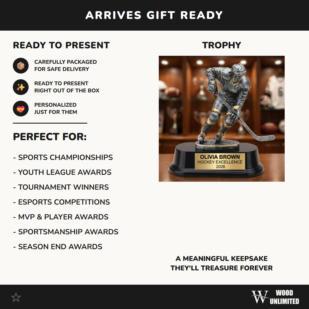 Personalized | Ice Hockey Award | Custom Engraved | Hockey Trophy | Engraved | Player Award | Custom | Youth Team | MVP | Coach Gift