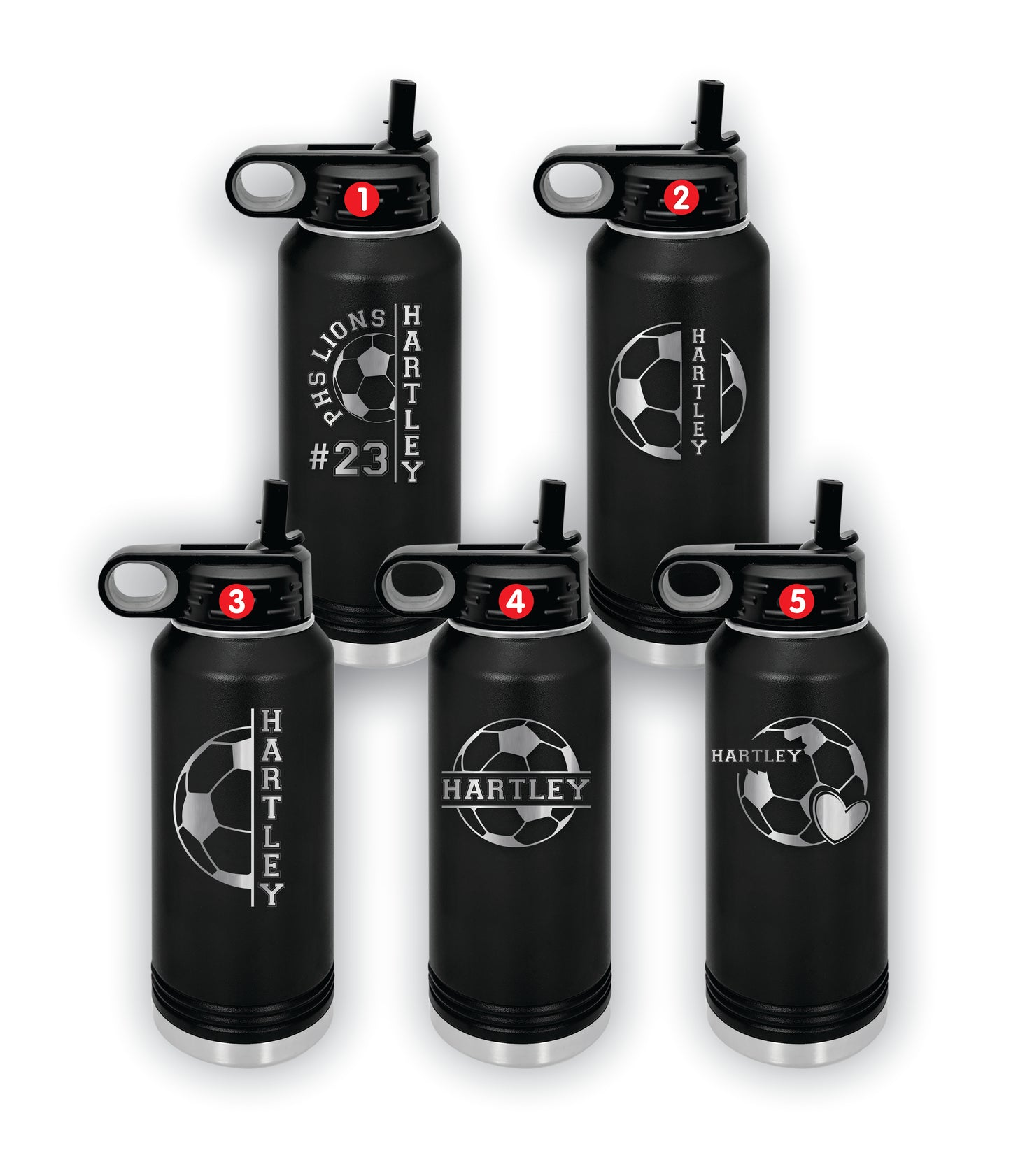 Personalized Soccer Water Bottles, Custom Water Bottles for Soccer Teams, Soccer Coach Bottles, Soccer Player Gift,