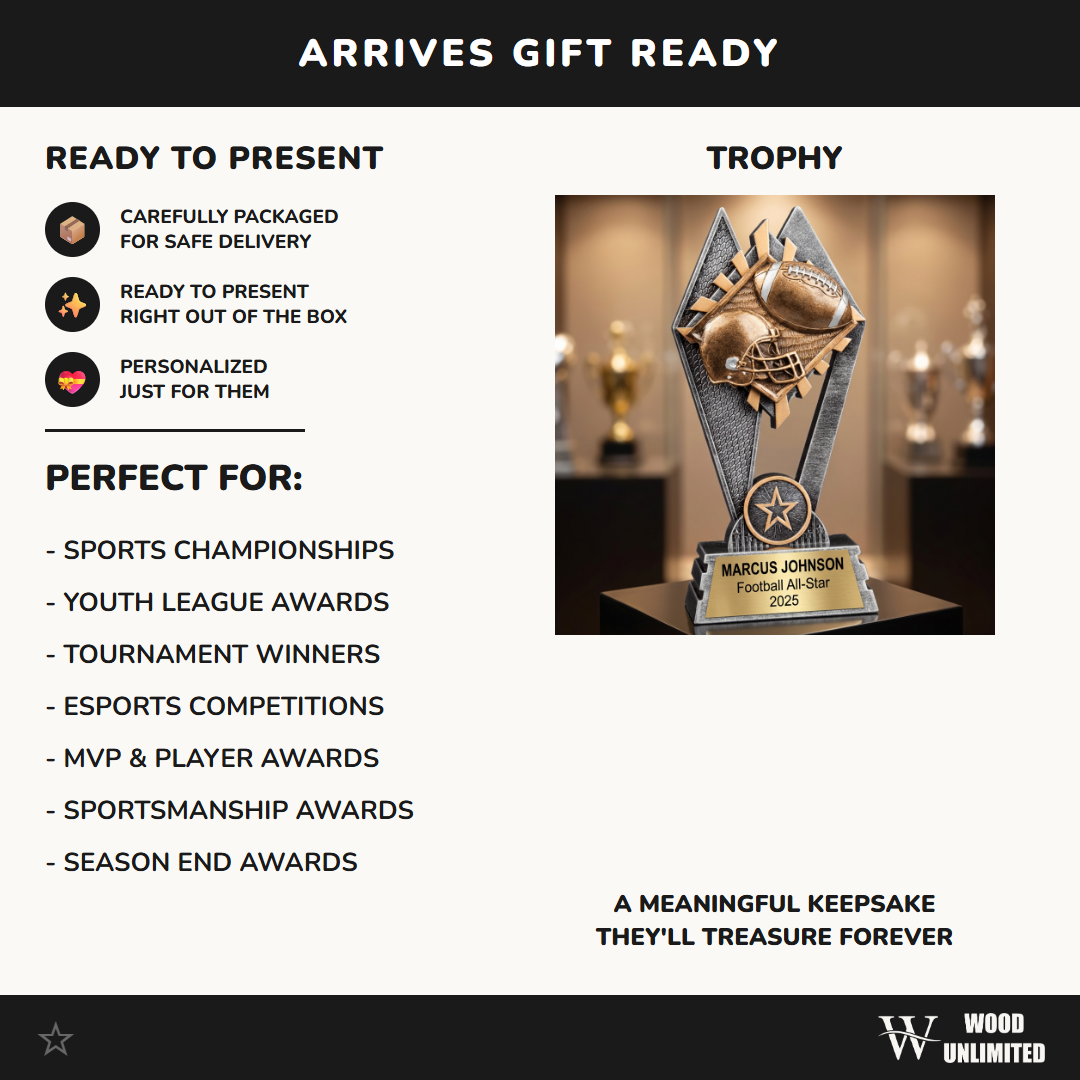 Personalized Football Trophy | Custom Award | Engraved Name Plate | Team MVP | Coach Gift