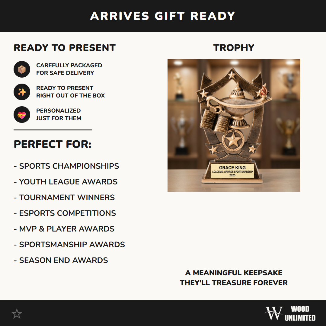 Sports Award Trophy | Personalized | Custom Engraved | Resin | Team Award | Achievement Recognition