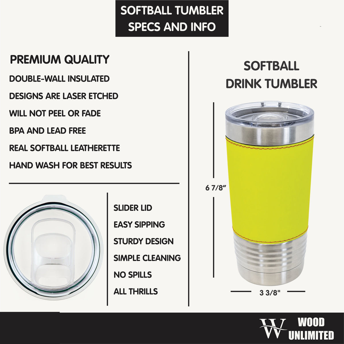 Softball Coach Gift Tumbler - Personalized Leatherette 20oz Insulated Coach Appreciation Gift