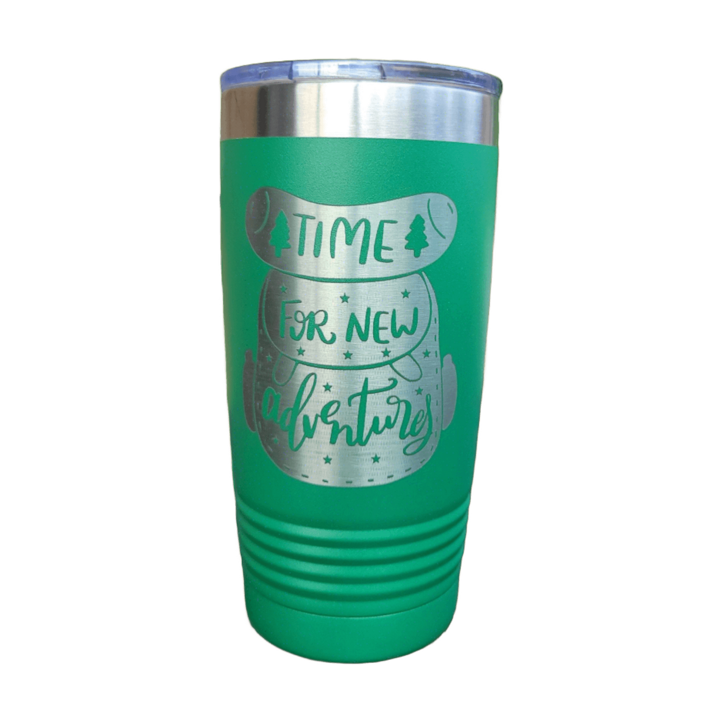 Camping Themed Insulated Tumbler, Engraved 20oz Insulated Tumbler - Hiking Camping Tumbler - Time for a new adventure