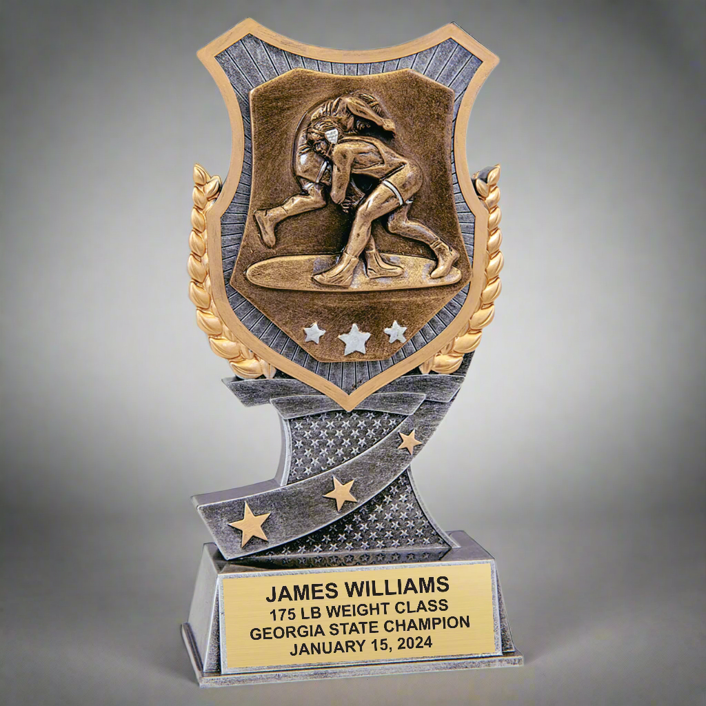 Custom Wrestling Recognition Trophy with Durable Weighted Plastic - Wrestling Champion Award for All Ages