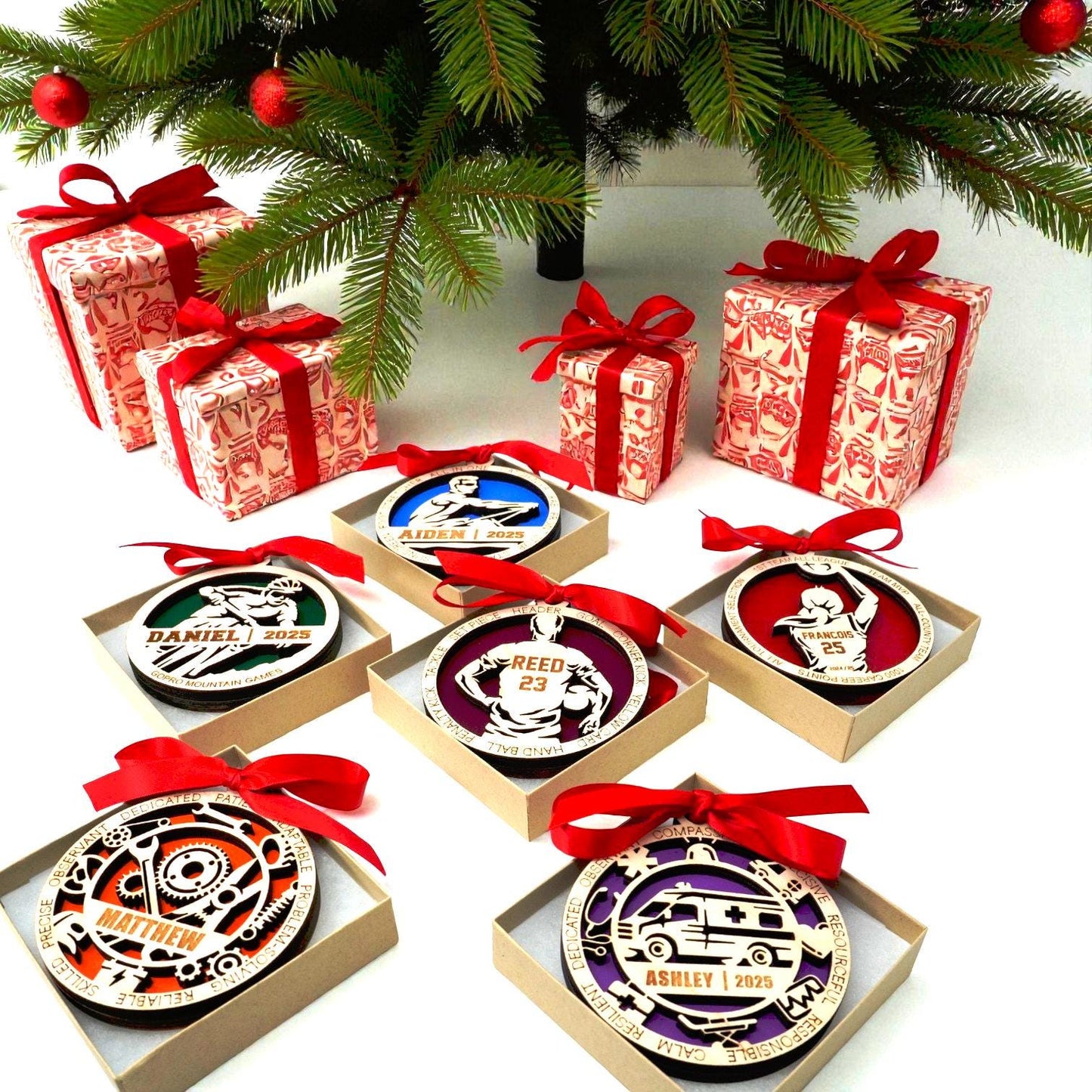 Personalized Football Christmas Ornament โ Custom Coach, Assistant, Athletic Director, Trainer, or Team Manager Gift - Personalized Holiday Ornament