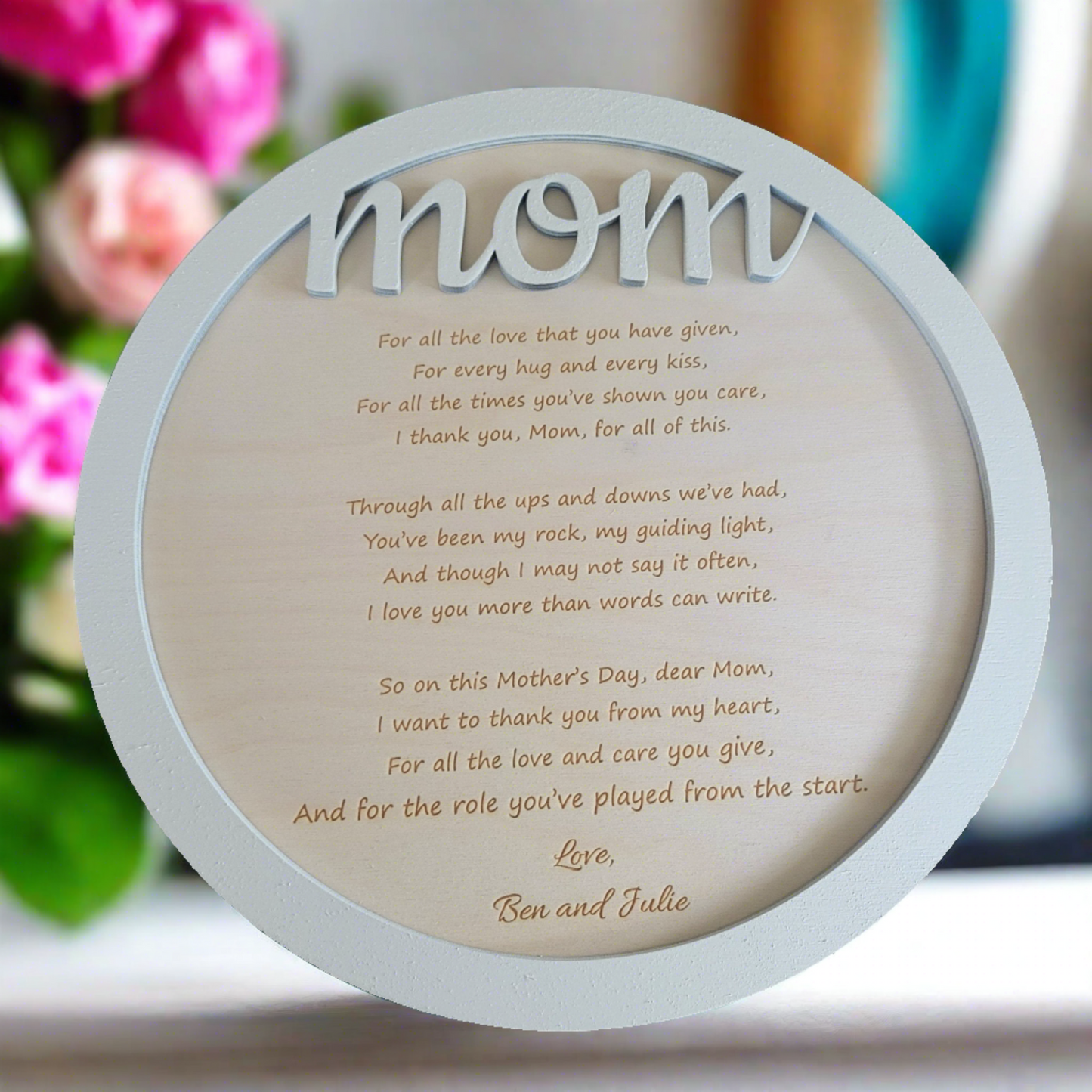 Mother's Day Gift - Plaque Bundle - Lightburn - Omtech - CO2 Lasers File - Glowforge file | Instant Download