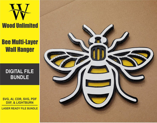 Bee Wall Decor Laser File Package, Digital File Bundle for Laser Cutters, SVG, AI, Lightburn, PDF, CorelDraw, Glowforge