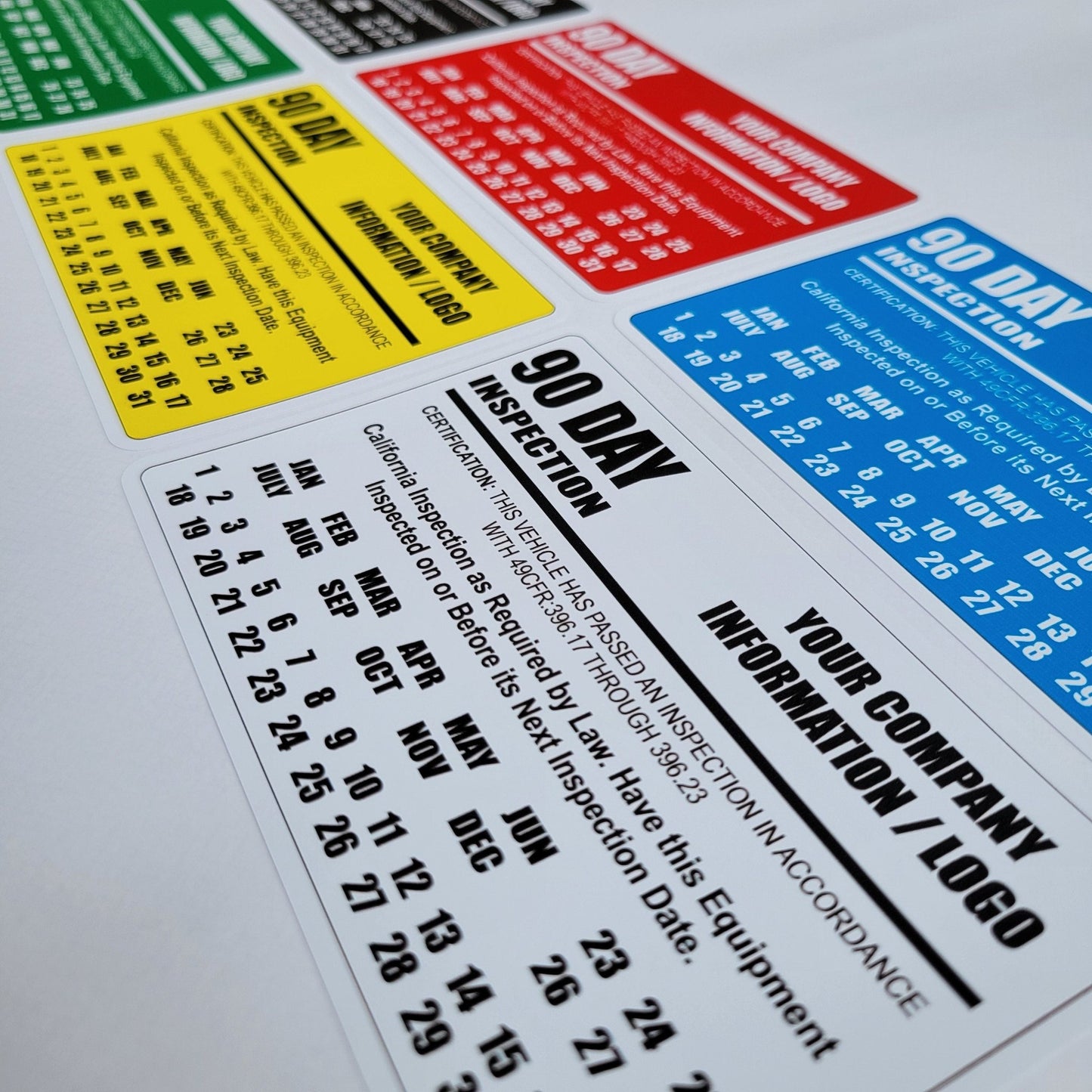 California 90 Day Inspection Labels for BIT / DOT Inspection Decals - Wood Unlimited#