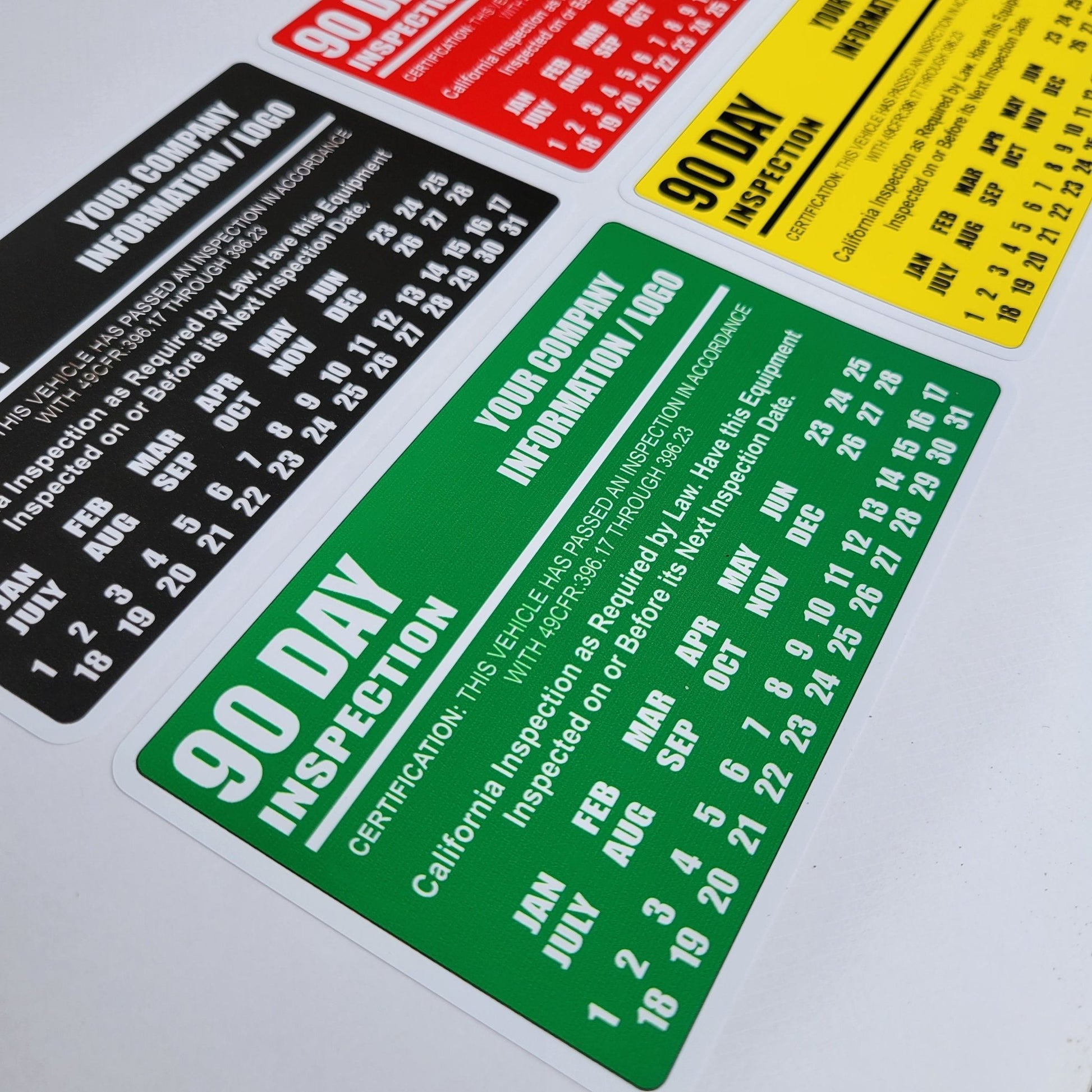 California 90 Day Inspection Labels for BIT / DOT Inspection Decals - Wood Unlimited#