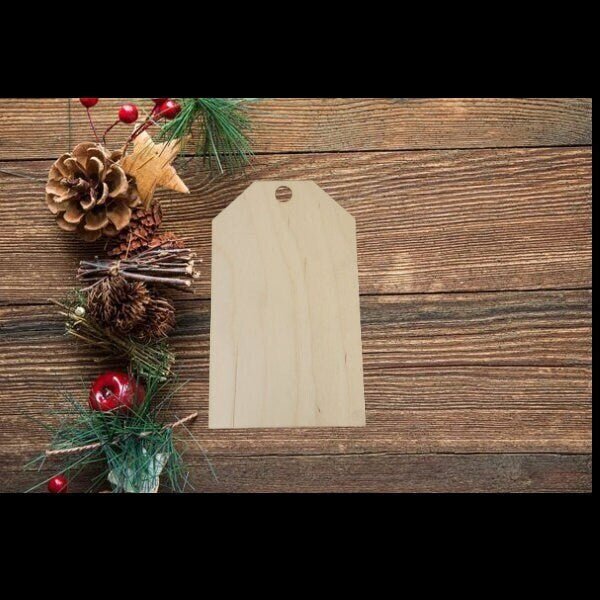 Christmas Name Tag SVG - Christmas Gift Tag Blank - Laser Ready Blank - Laser Cut File - Glowforge Ready, Lightburn, Omtech - Wood Unlimited#
