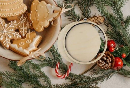 Christmas Ornament SVG - Christmas Ornament Laser Ready Blank - Glowforge Ready, Lightburn, Omtech - Wood Unlimited#