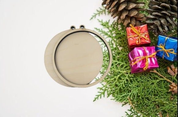 Christmas Ornament SVG - Christmas Ornament Laser Ready Blank - Glowforge Ready, Lightburn, Omtech - Wood Unlimited#
