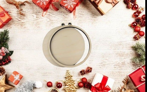 Christmas Ornament SVG - Christmas Ornament Laser Ready Blank - Glowforge Ready, Lightburn, Omtech - Wood Unlimited#