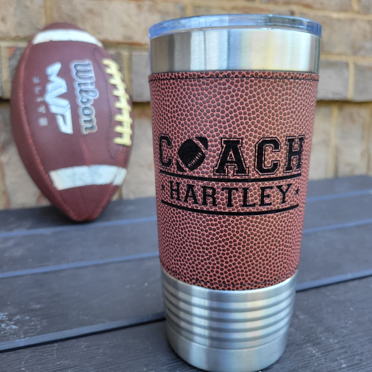 Personalized Football Drink Tumbler Gift for Football Coach