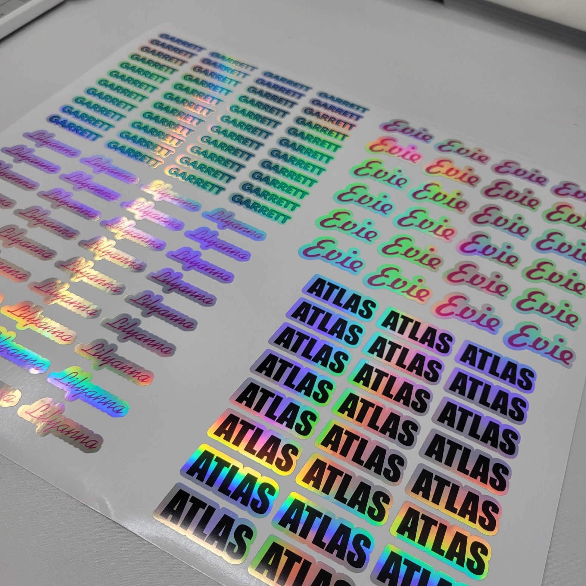 LONG NAME LABELS, Holographic Name Stickers, Daycare Labels, School stickers, Full Color Labels, Waterproof Name Labels, Personalized Labels - Wood Unlimited#