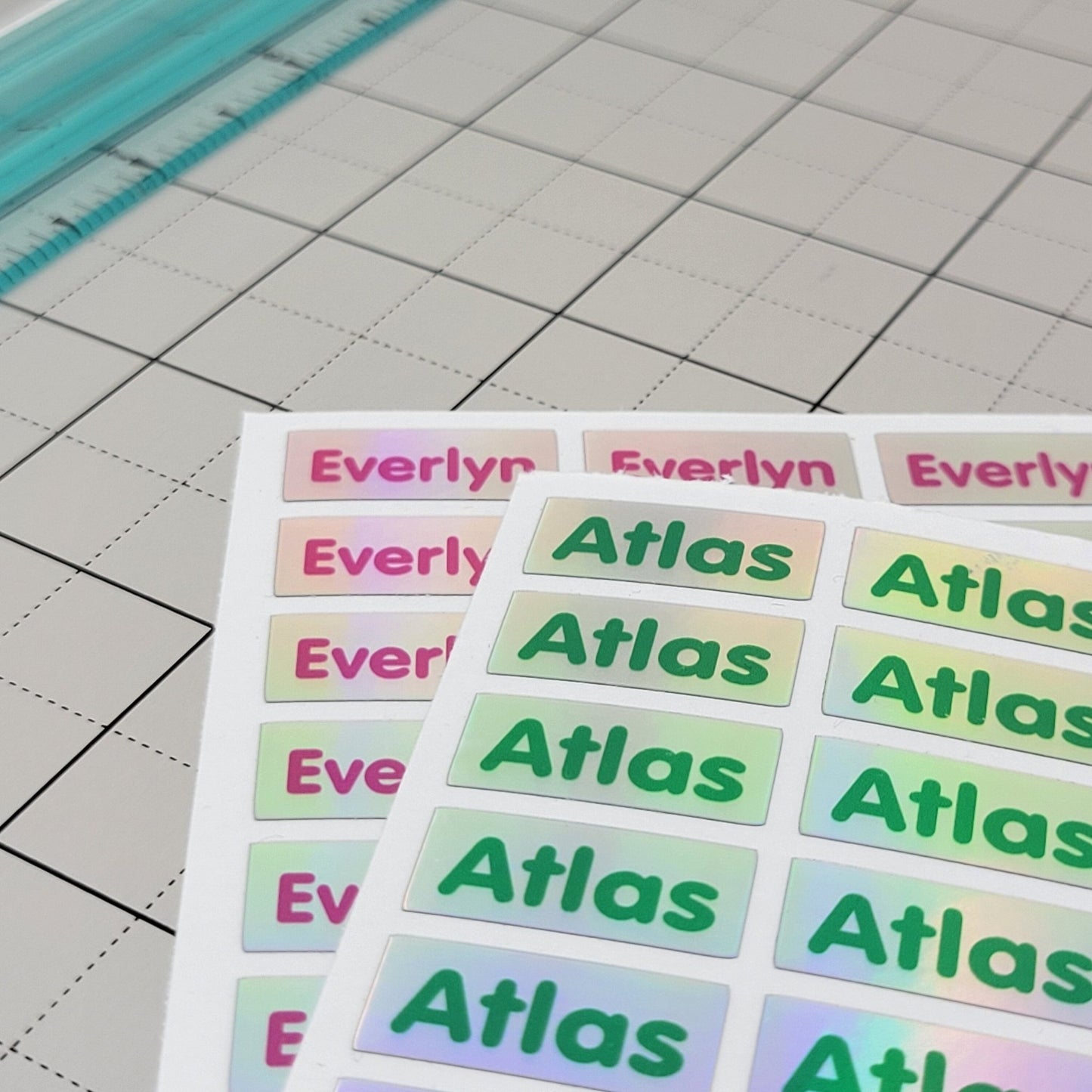 LONG NAME LABELS, Holographic Name Stickers Daycare Labels, School stickers, Full Color Labels, Waterproof Name Labels, Personalized Labels - Wood Unlimited#