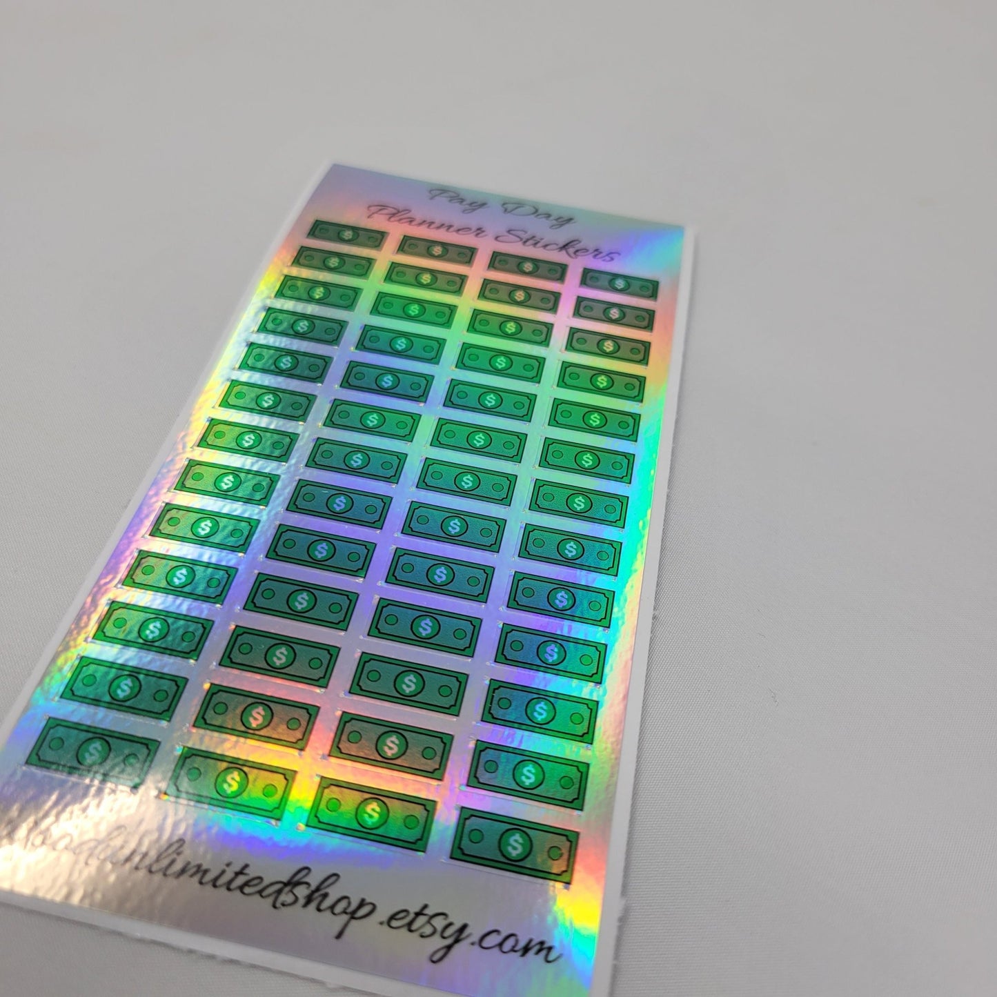 Payday Planner Stickers, Holographic Sheet Stickers For Planners, Full Color Labels, Waterproof Name Labels, Personalized Labels - Wood Unlimited#