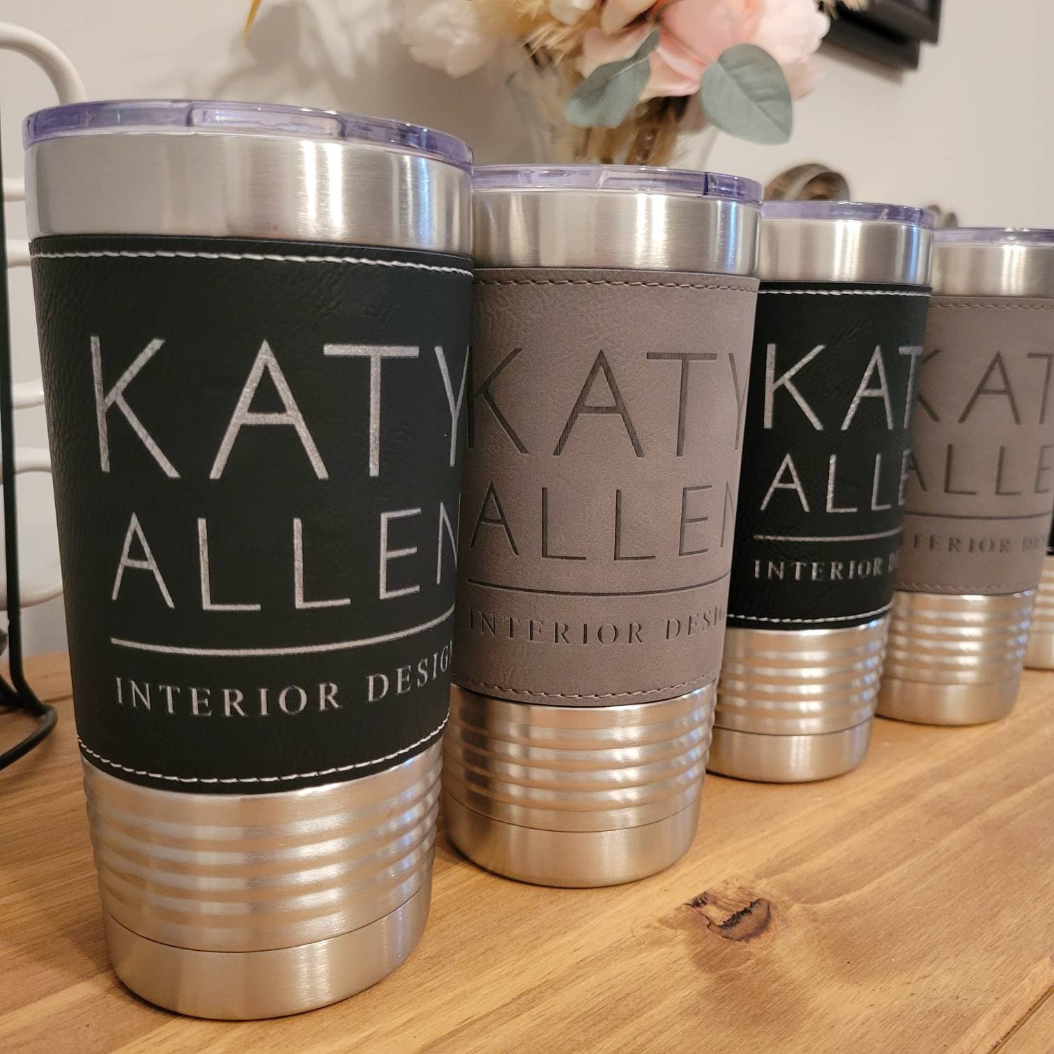 LaserGram Horse Head Tumbler - 20oz Faux Leather Wrap Insulated Stainless Steel