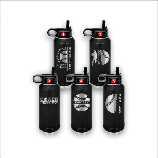 Personalized Baseball Water Bottles, Baseball Team Bottles