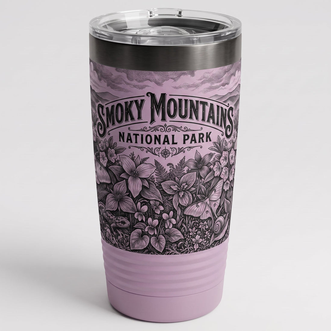 Engraved botanical insulated tumbler — winery tasting room wholesale drinkware