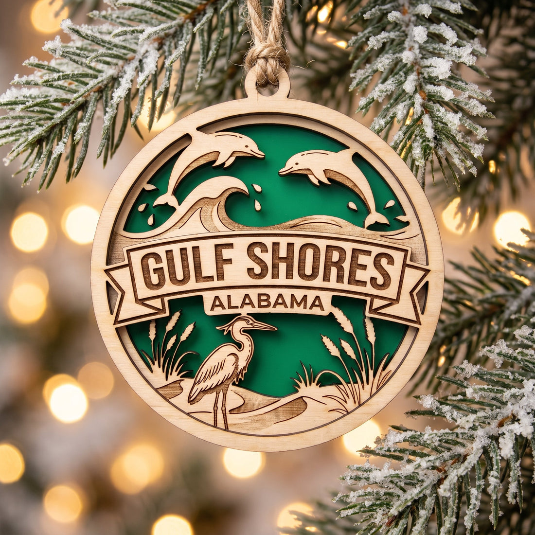 Engraved Gulf Shores town keepsake ornament — Gulf Shores wholesale souvenirs for gift shops