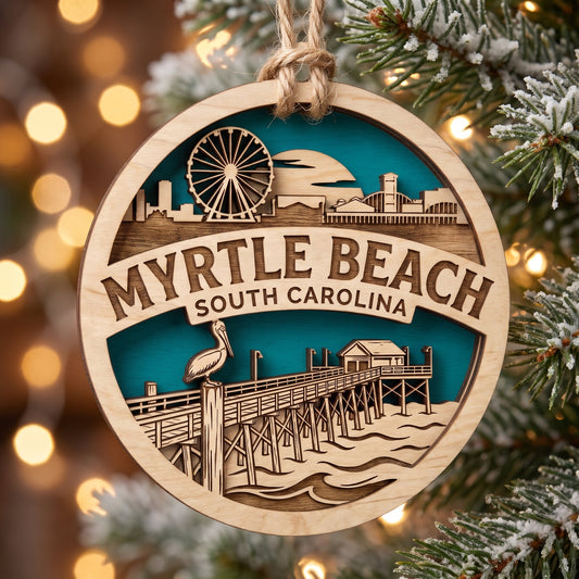 Engraved Myrtle Beach town keepsake — Myrtle Beach souvenir supplier for gift shops