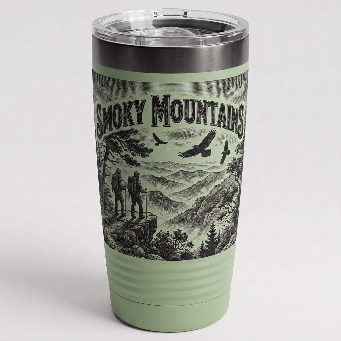 Engraved hiker-vista tumbler in production — fast reorder wholesale gifts USA in 5-10 days