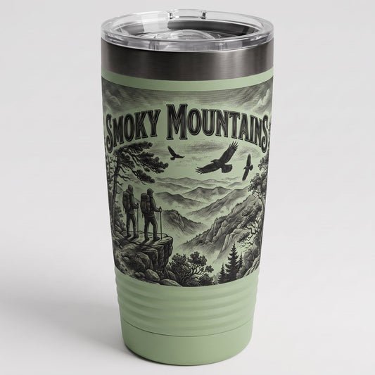 Engraved hiker-vista tumbler in production — fast reorder wholesale gifts USA in 5-10 days