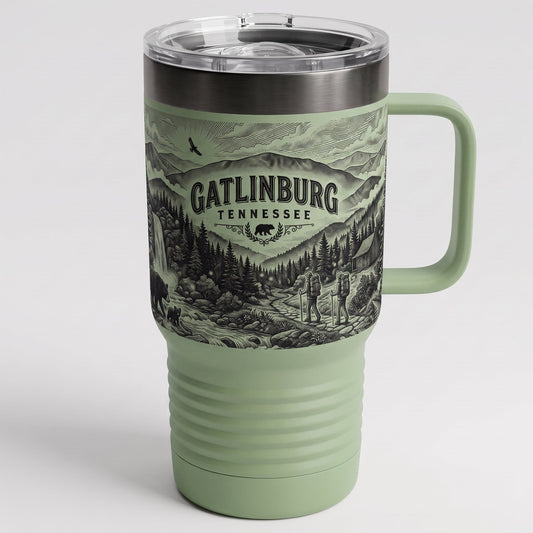 Engraved 40oz town-named tumbler — high margin wholesale souvenirs for gift shops