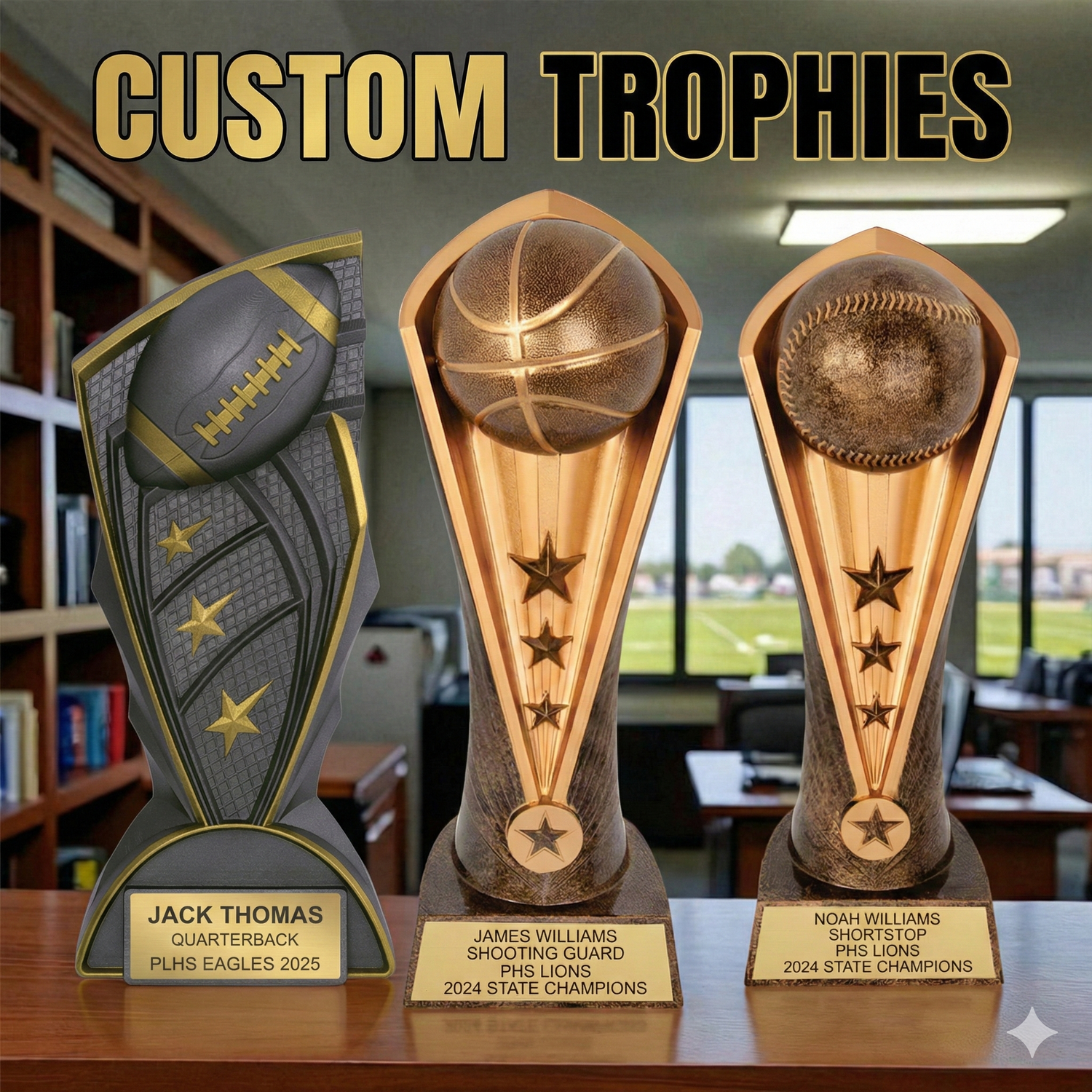 Awards and plaques collection — personalized laser-engraved cherry wood plaques and acrylic awards by Wood Unlimited