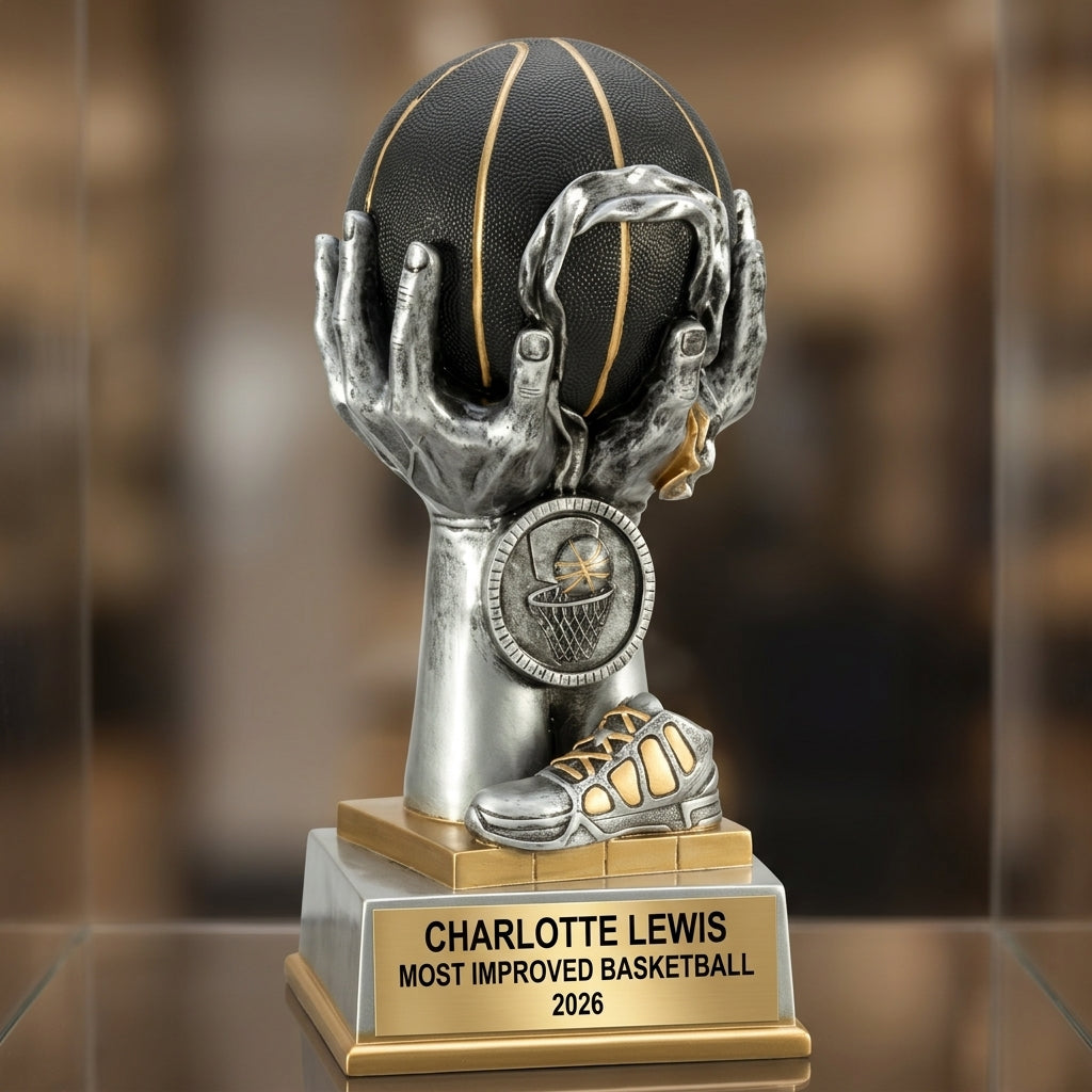 Basketball Award Trophy | Personalized | Custom Engraved | Basketball Gift | Team Award | Player Recognition - View 1