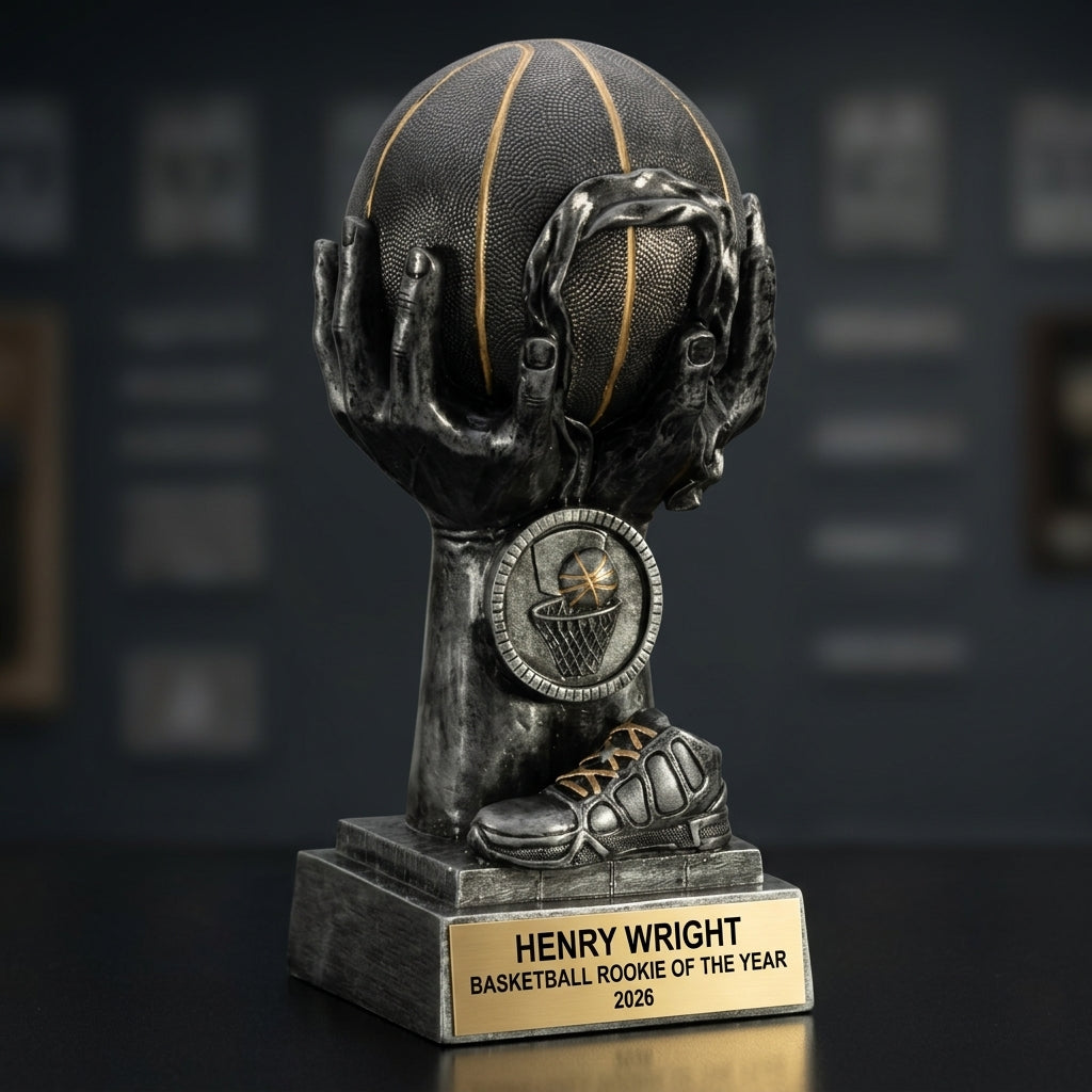 Basketball Award Trophy | Personalized | Custom Engraved | Basketball Gift | Team Award | Player Recognition - View 3