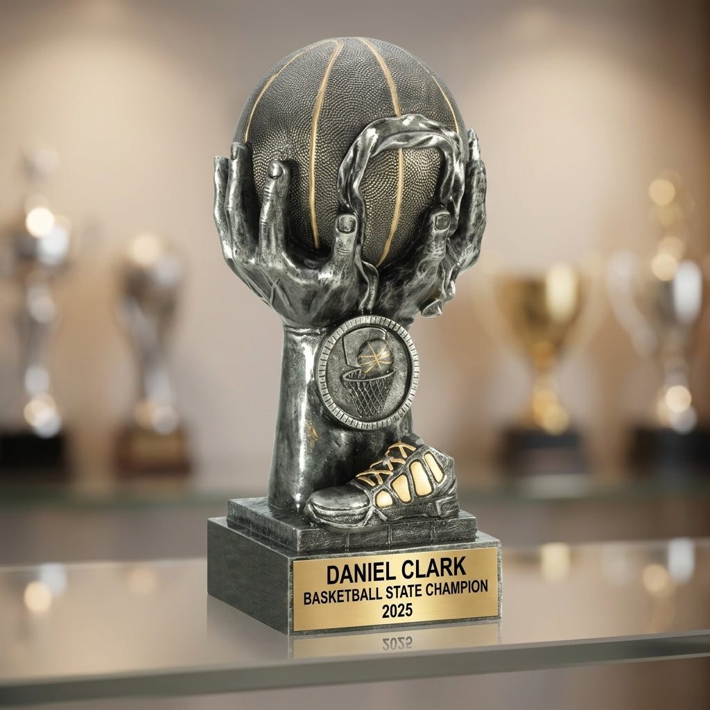 Basketball Award Trophy | Personalized | Custom Engraved | Basketball Gift | Team Award | Player Recognition - View 4